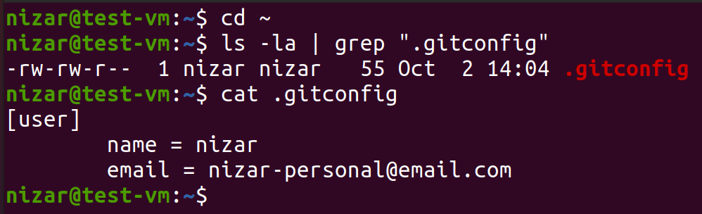 Git global config file